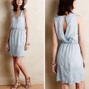 Anthropologie Light Blue Mini Dress